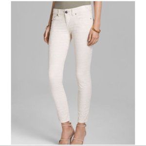 Free People Skinny Jeans In Cream Jacquard